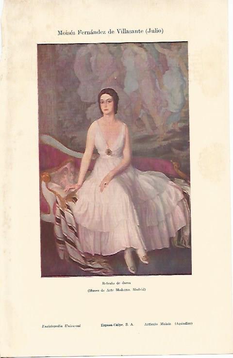 LAMINA ESPASA 4917: Retrato de Dama por J. Moises Fernandez de Villasante