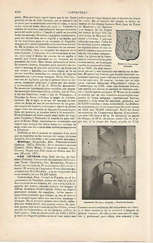 LAMINA ESPASA 4361: Escudo y Puerta de Orange en Carpentras Francia
