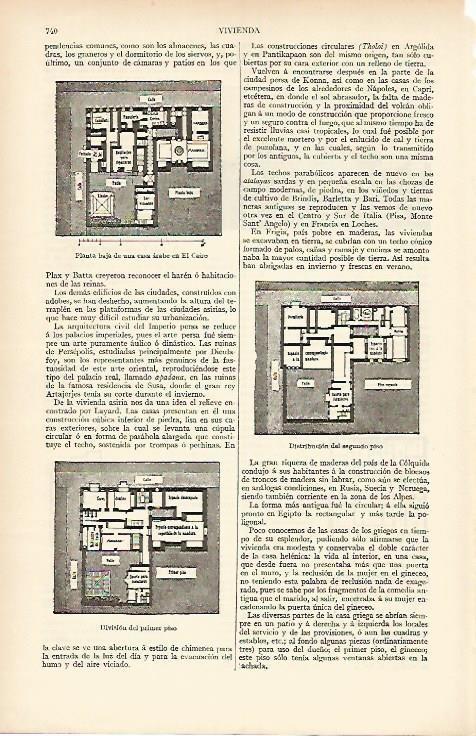 LAMINA ESPASA 4151: Planta de casa arabe en El Cairo