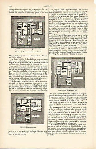 LAMINA ESPASA 4151: Planta de casa arabe en El Cairo