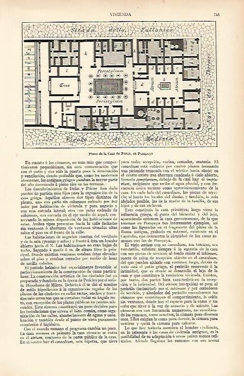 LAMINA ESPASA 4152: Plano de la Casa de Pansa en Pompeya