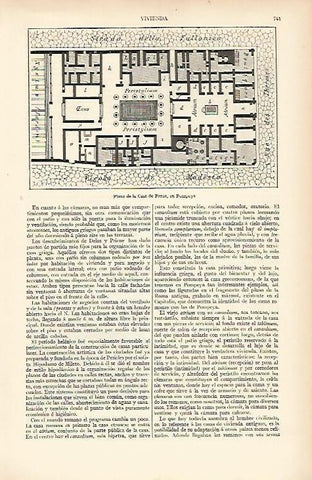 LAMINA ESPASA 4152: Plano de la Casa de Pansa en Pompeya