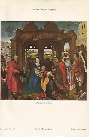 LAMINA ESPASA 4844: La Adoracion de los Reyes por Van der Weyden