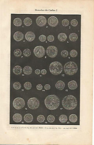 LAMINA ESPASA 4321: Monedas de Carlos I