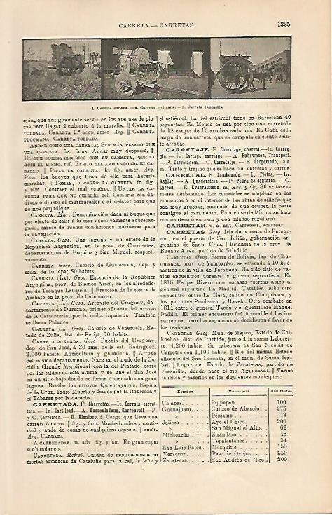 LAMINA ESPASA 4372: Carreta cubana mejicana y caucasica