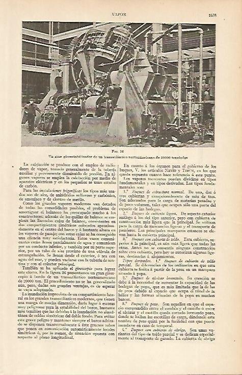 LAMINA ESPASA 4870: Giroestabilizador de transatlantico norteamericano