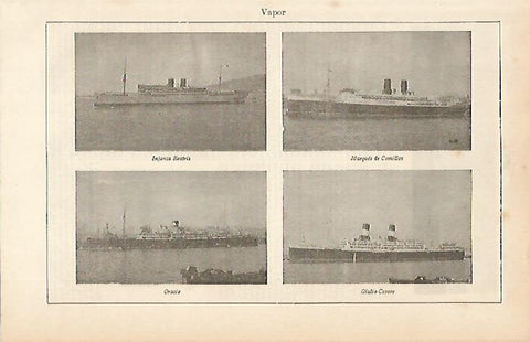 LAMINA ESPASA 4883: Diferentes barcos de vapor