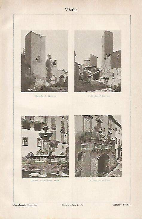 LAMINA ESPASA 4126: Vistas de Viterbo Italia