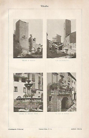 LAMINA ESPASA 4126: Vistas de Viterbo Italia