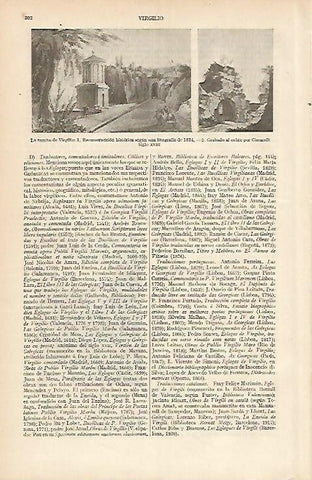 LAMINA ESPASA 4104: La tumba de Virgilio segun una litografia de 1834