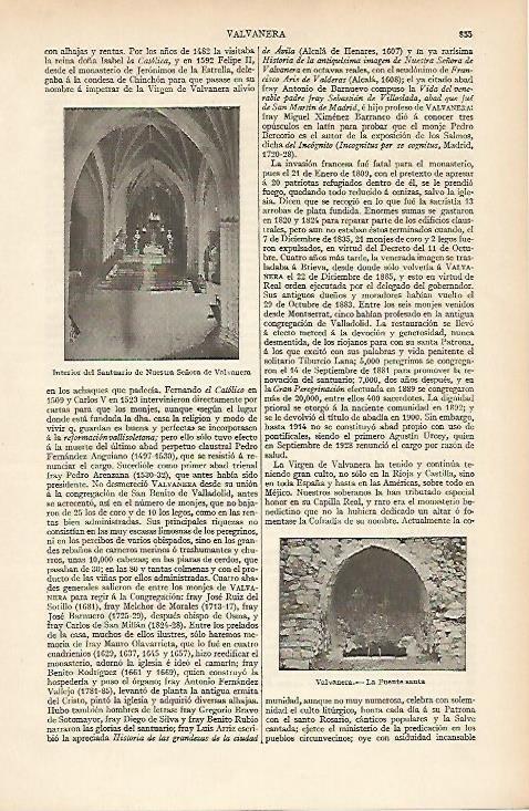 LAMINA ESPASA 4773: Santuario de Nuestra Señora de Valvanera Logroño