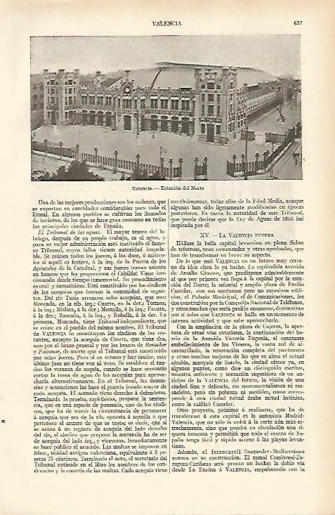 LAMINA ESPASA 4742: Estacion del Norte de Valencia