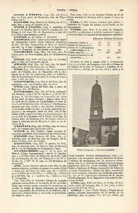 LAMINA ESPASA 4639: Torre mozarabe de Uterbo Zaragoza
