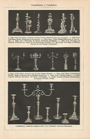 LAMINA ESPASA 4210: Candelabros del siglo XVIII