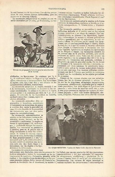 LAMINA ESPASA 4664: La vacuna antirrabica cuadro de Pablo Gsell