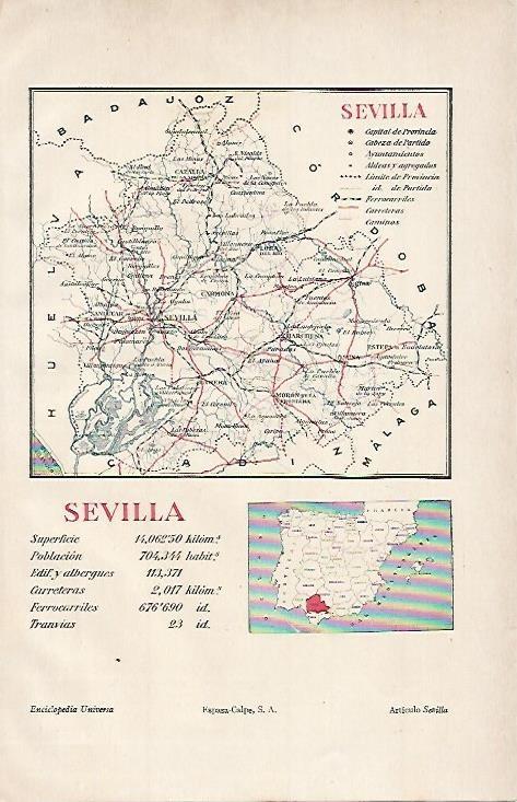 LAMINA ESPASA 577: Mapa de Sevilla