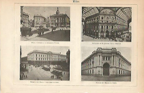 LAMINA ESPASA 5156: Vistas de Milan