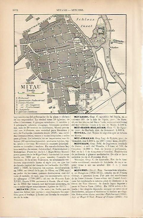 LAMINA ESPASA 5278: Plano de Mitau Rusia