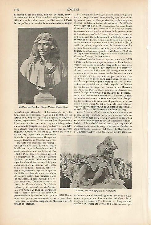 LAMINA ESPASA 5331: Moliere por Houdon y por Noel
