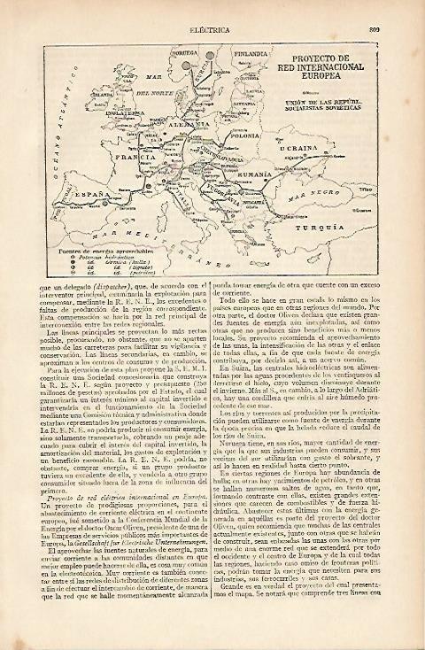 LAMINA ESPASA 5422: Mapa del proyecto de Red Internacional Europea