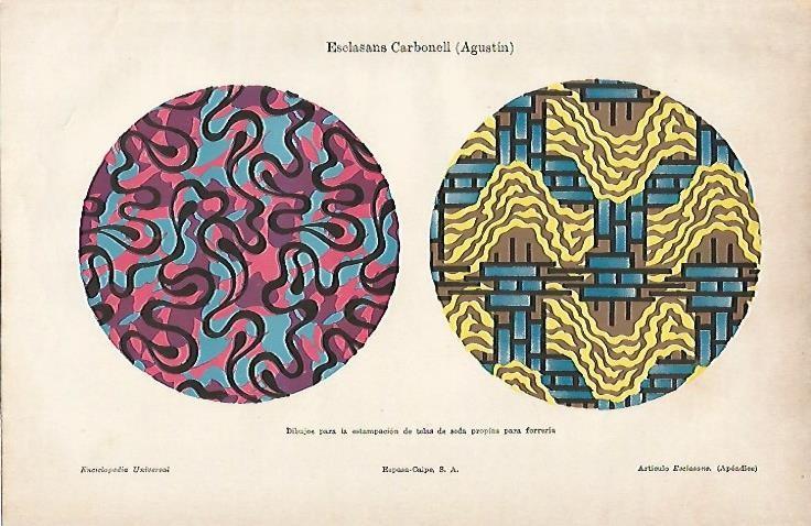 LAMINA ESPASA 5462: Dibujos de A. Esclasans para estampar seda