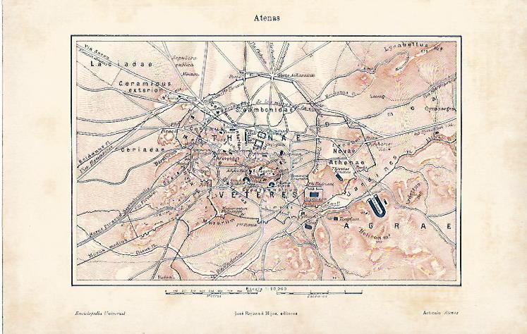 LAMINA ESPASA 5702: Plano de Atenas antigua