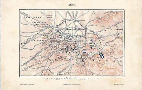 LAMINA ESPASA 5702: Plano de Atenas antigua