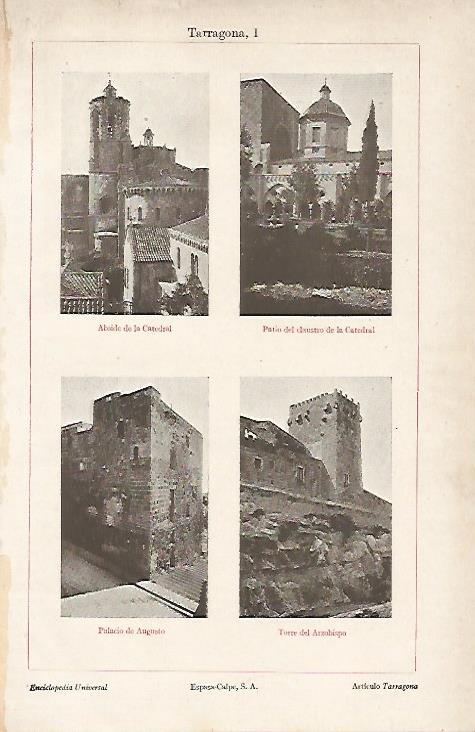 LAMINA ESPASA 5738: Vistas de edificios de Tarragona
