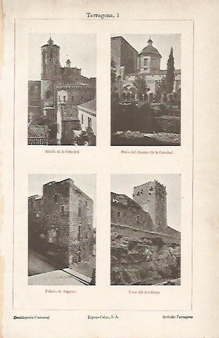 LAMINA ESPASA 5738: Vistas de edificios de Tarragona