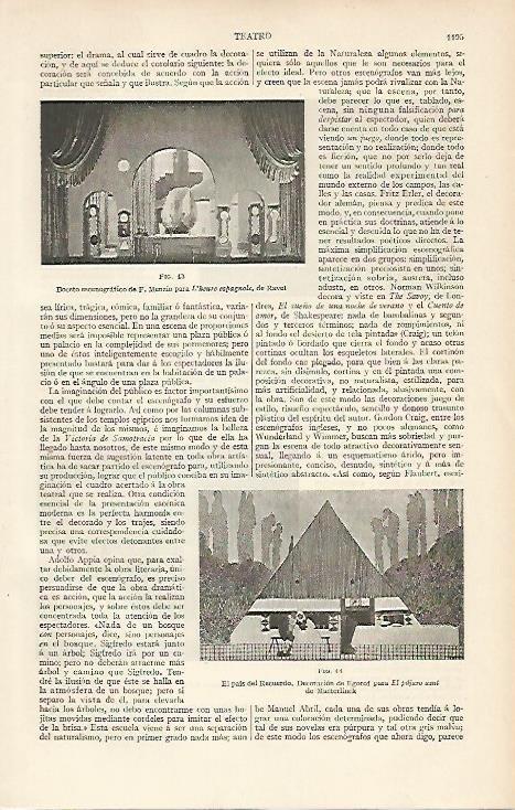 LAMINA ESPASA 5816: Boceto de F. Menzio para l Heure espagnole de Ravel