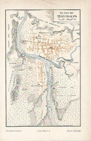 LAMINA ESPASA 5868: Plano de Tegucipalga Honduras