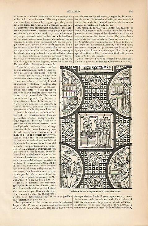 LAMINA ESPASA 5154: Vidriera de los milagros de la Virgen en Le Mans