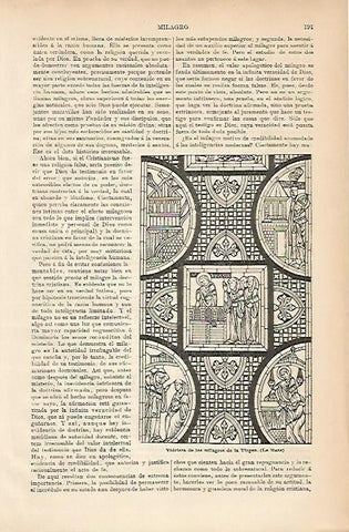 LAMINA ESPASA 5154: Vidriera de los milagros de la Virgen en Le Mans