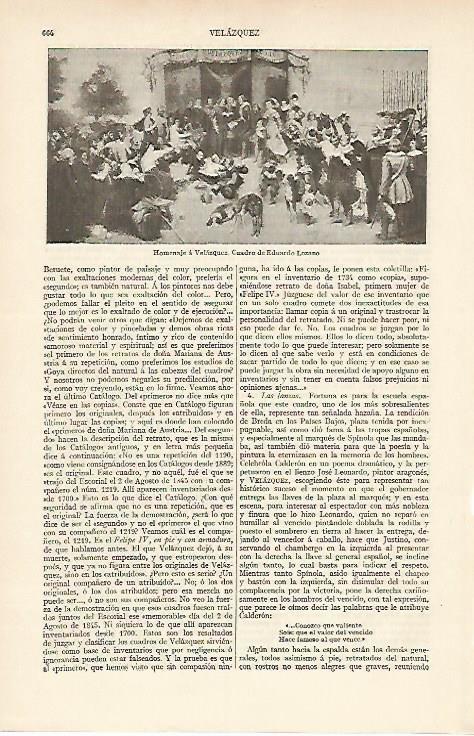 LAMINA ESPASA 5967: Homenaje a Velazquez por Eduardo Lozano