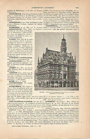 LAMINA ESPASA 5724: Casas Consistoriales de Audenarde Belgica