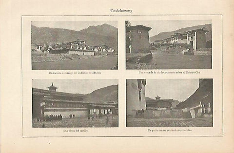 LAMINA ESPASA 5762: Vistas de Tasichozong Butan
