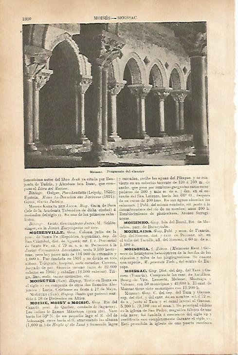 LAMINA ESPASA 5323: Claustro del Monasterio de Moissac Francia