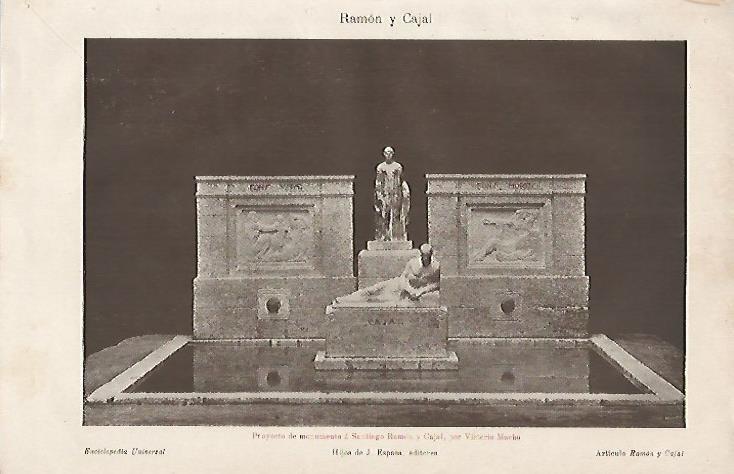 LAMINA ESPASA 5044: Proyecto de monumento a Ramon y Cajal por V. Macho