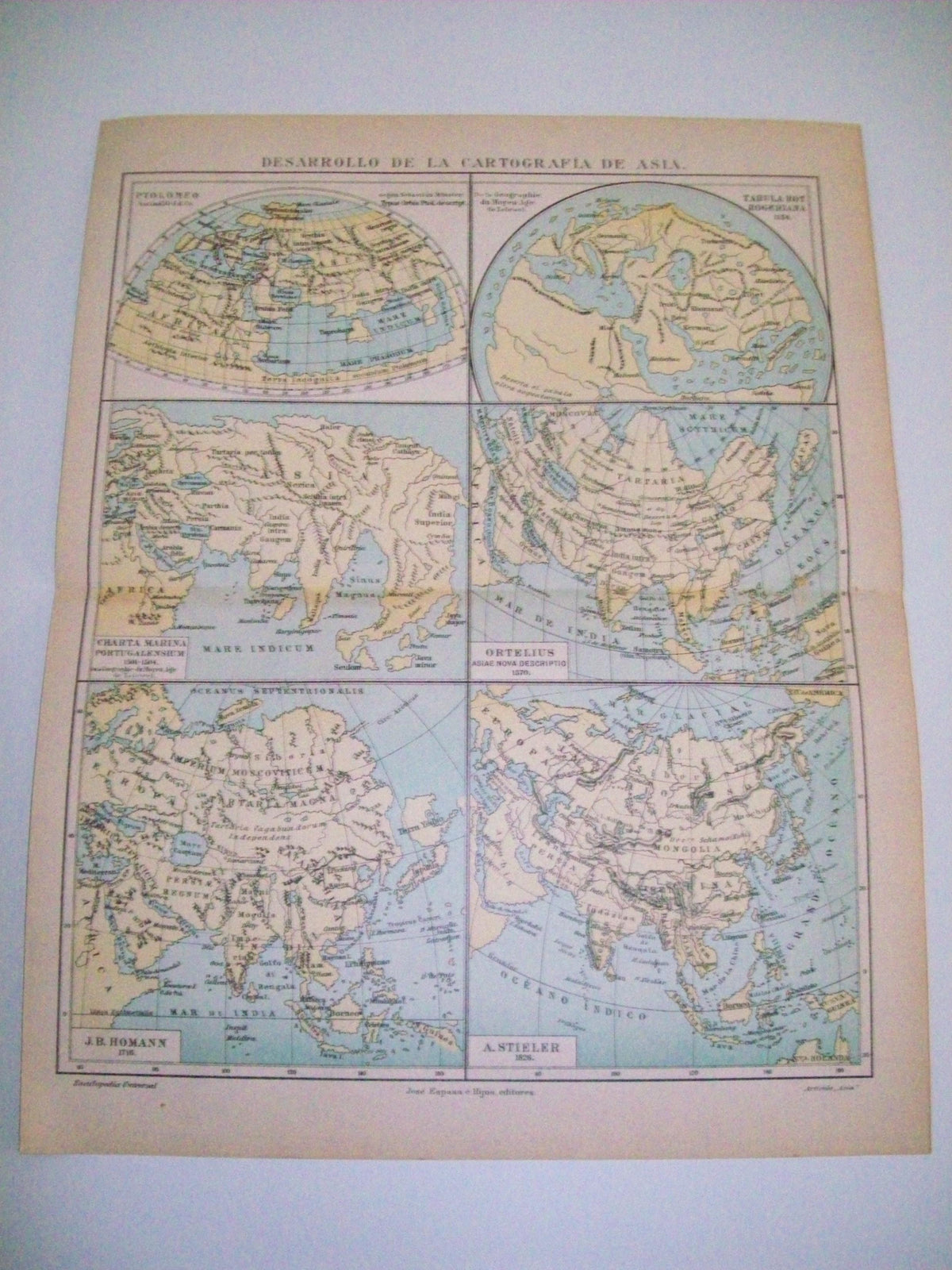 LAMINA ESPASA 5650: Mapa de los viajes de exploracion de Asia Central