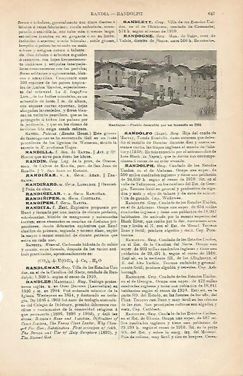 LAMINA ESPASA 5053: Pueblo destruido en 1901 en Randogne Suiza