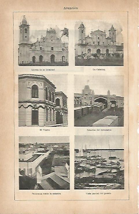 LAMINA ESPASA 5689: Vistas de Asuncion Paraguay