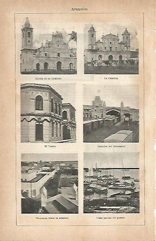 LAMINA ESPASA 5689: Vistas de Asuncion Paraguay