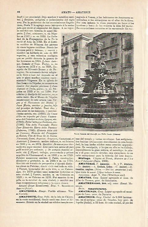 LAMINA ESPASA 5483: Fuente Garroffo de Palermo Italia
