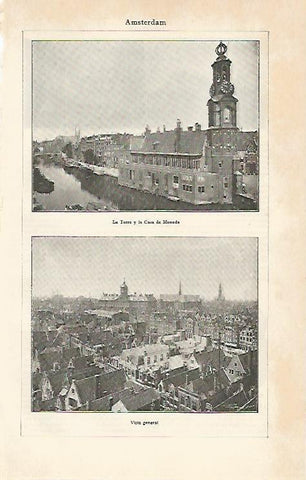 LAMINA ESPASA 5539: Vistas de Amsterdam Holanda
