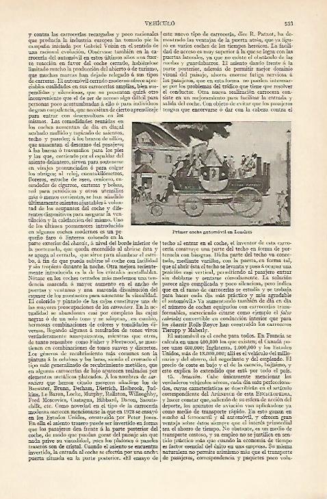 LAMINA ESPASA 5947: Primer automovil de Londres