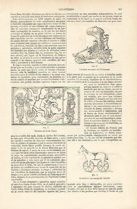 LAMINA ESPASA 5985: Carruaje mecanico de D Ozanam