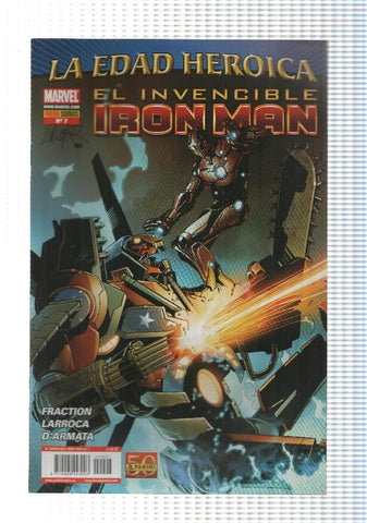 Panini: Iron Man num 7. La Edad Heroica, Stark Resiliente parte 8 - Robots en descenso escalofriante, Otra vez en el fin del mundo con tu amiga Pepper Potts. Marvel