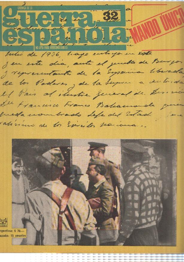 Cronica de la guerra española numero 032: Mando unico