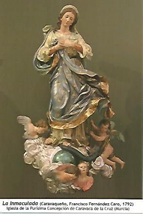  POSTAL: La Inmaculada. Iglesia de la Purisima Concepcion de Caravaca de la Cruz Murcia