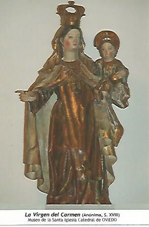 POSTAL: La Virgen del Carmen. Catedral de Oviedo